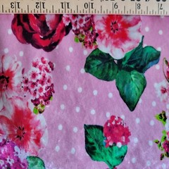 Pink Floral & Polka Dot Emanuel Ungaro Velveteen from Italy! Soft Luxurious Fab!