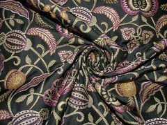 Arts And Crafts Coxhall Black Jacquard Curtain Upholstery Cushion Use Fabric