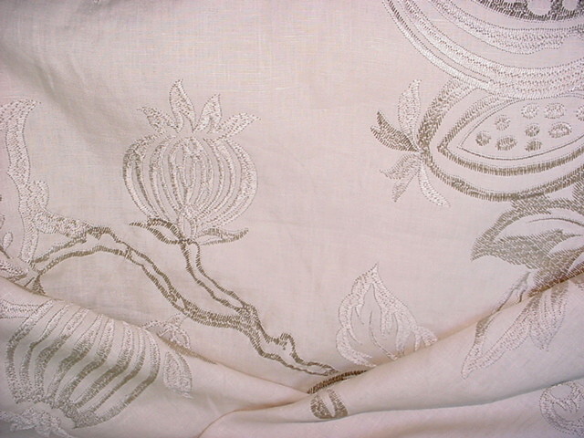2-7/8Y Lee Jofa 2012124 Brimham Bisque Embroidered Jacobean Upholstery Fabric
