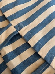4+ Yards Heavy Cotton DENIM Stripes Blue White 60″W FABRIC Duvet Handmade