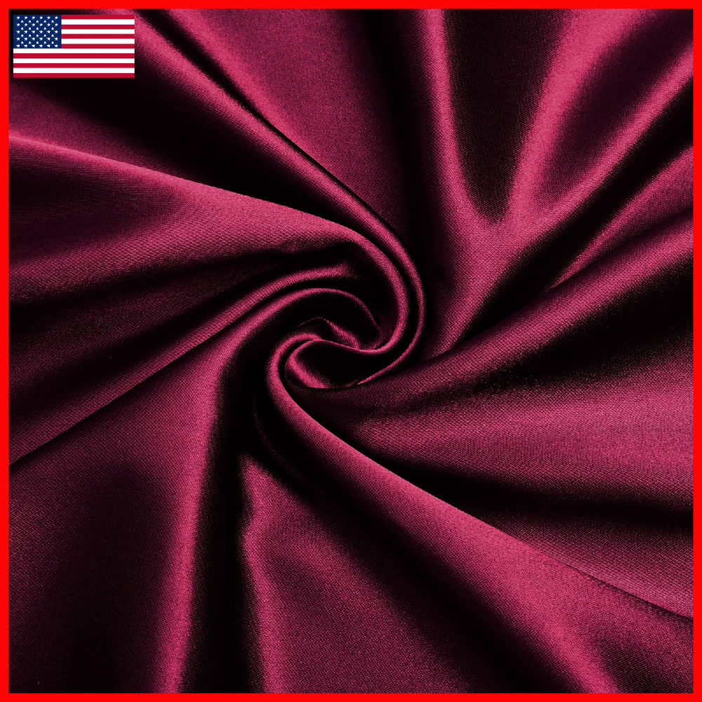 Vacvelt Charmeuse Satin Fabric By The Yard 60 Inch Wide Burgundy Satin Fabric