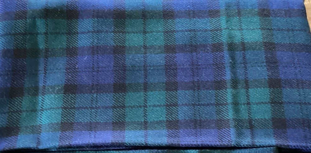 Black Watch Scottish Tartan Heavy Weight Fabric, 2 1/4 Yards X 55” Wide Vintage