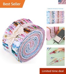 Charming 40-Piece Floral Fabric Collection for Quilting and Home Decor Projects