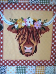Highland Cow Polar Fleece Blanket FABRIC PANEL SET F&B 63×51″ FARMHOUSE DECOR