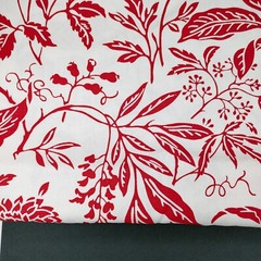 Home Decor Fabric Cotton Red and White Print 4 Yards x 54″ wide