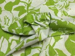 P KAUFMANN PEONY LIME GREEN LARGE FLORAL CURTAIN CUSHION FABRIC BY THE YARD