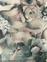 Vintage 80s 90s Floral Print House N’ Home Fabric Large Scale Modern Look BTY W4