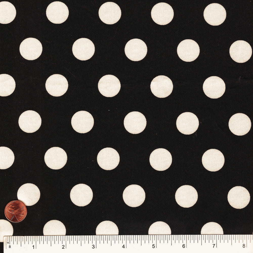 Black White Polka Dot Cotton Spandex Fabric | 54” Wide | Italian Stretch Woven