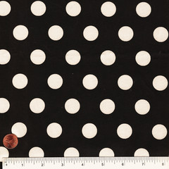 Black White Polka Dot Cotton Spandex Fabric | 54” Wide | Italian Stretch Woven