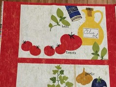 Cotton Cut & Sew Cooking Italiano set of 4 PLACEMATS Fabric Panel