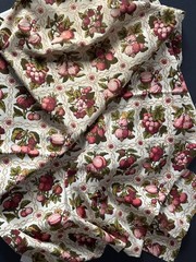 Vintage Fabric Scraps For Sewing Crafts Journal Fruit Pear Grape Strawberry