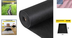 Durable Black Needle-Punched Landscape Fabric – 15ft x 20ft for Gardens & Drains