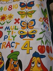 Vtg House ‘N Home Fabrics Cotton Home Decor Novelty Nursery Fabric Animals Math