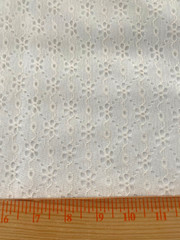 Off white polyester lace /vertical stripe floroal design 3 yds x 56″