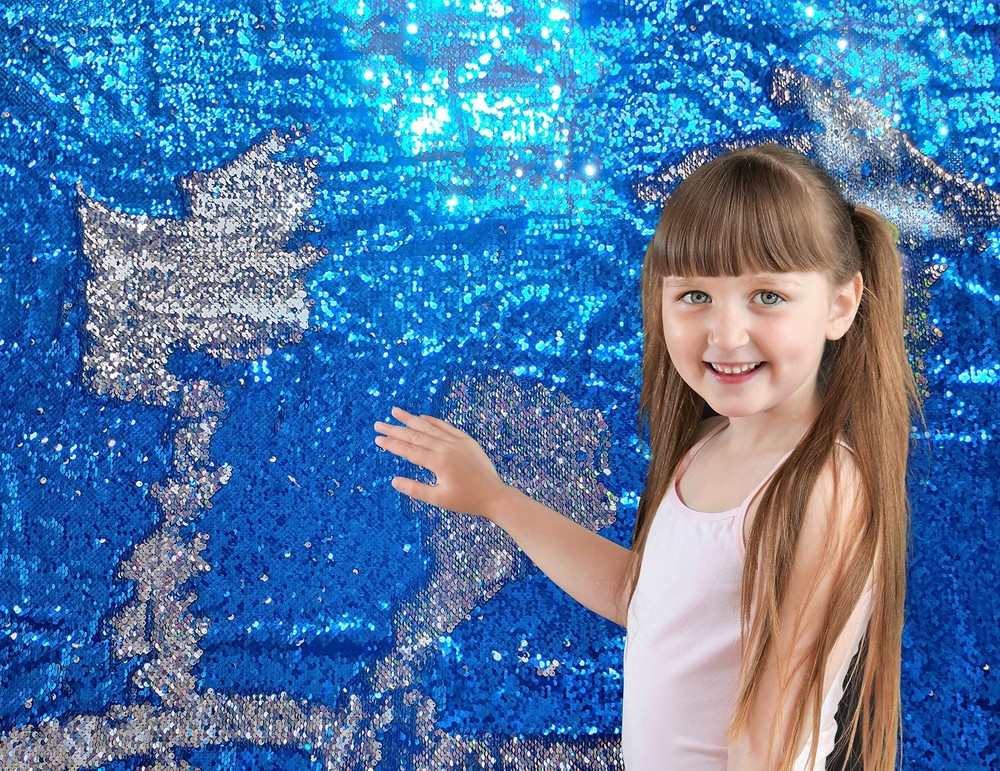penepico Sequin Fabric Sapphire Blue 5 yd