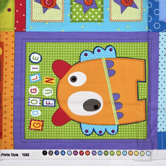 Googlies Monsters Cheater Quilt Blocks Juvenile Cotton Fabric Benartex 1.5 YDS