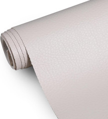 Faux Leather 0.7Mm Upholstery Fabric by the Yard 55X36 Inch Beige | PU Waterproo