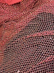 Neon Pink Crystal rhinestone 4way stretch mesh fabric 48” width sold by the yard