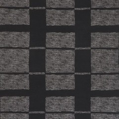 Caroline Cecil Dotted Banded Stripe Linen Print Fabric- Reed Black Oyster 6.40yd