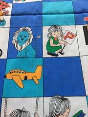 Blue Children Print cotton fabric 62″ Width x 5 Yard For Children ‘s Bedding