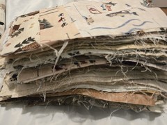 Outdoor Fishing Cabins Animals Hiking Boots Etc Cotton Quilt Remnants Fabric