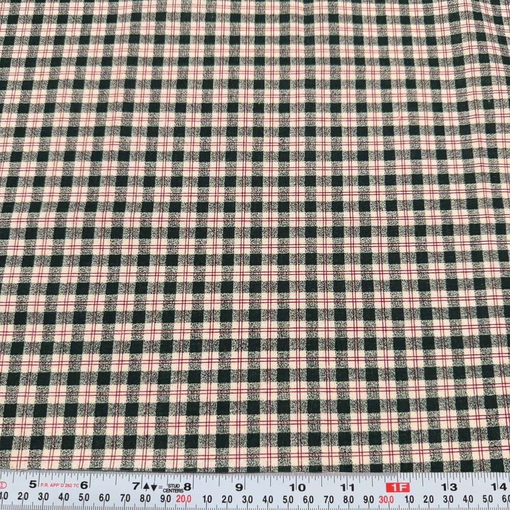 Vintage 1992 Fabric Traditions Green Red Plaid Cotton FAT QUARTER 18″ x 22″