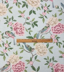 COVINGTON ALBA ROSE GARDEN BIRD FLORAL VINE MULTIUSE LINEN FABRIC BY YARD 54″W