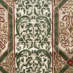 BTY Flourish Stripe Interior Decor Fabric Green Beige