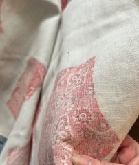 1960s Vtg Patchwork Jeans Denim Patchwork Linen Fabric 45×46” AMAZING Quality