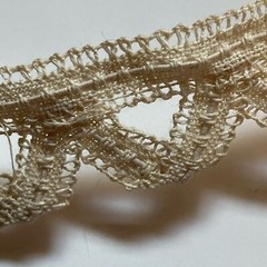 Vintage lace ecru color scalloped loop design. Single piece, 142”. New.
