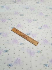 Vintage Cotton Fabric Tandem Bicycle Bike + Flowers Purple Pink 1 Yard 18″ x 45″