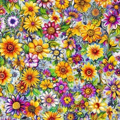 8 Groovy Garden Fat Quarter BUNDLE Fabric 100% Premium Cotton