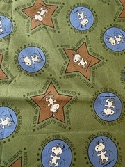 Snoopy Military Stars Quilt Cotton Fabric, Quilting Treasures 1+Yard (40×44) NEW