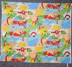 Vintage 1977 House N Home Fabrics & Draperies Noah’s Ark Screen Print 46 X 40in