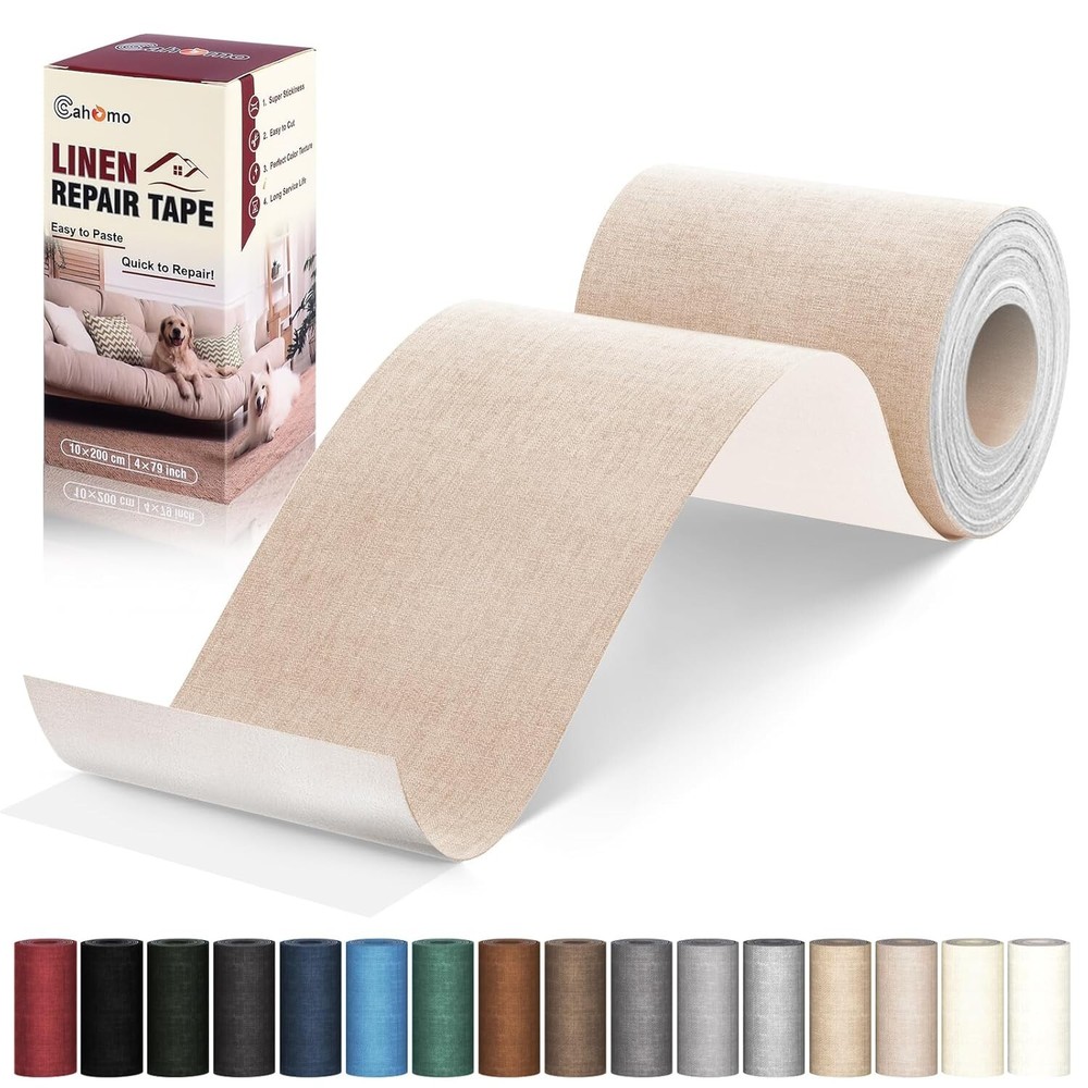 Linen Repair Tape 4×79 inch, Self Adhesive Linen Fabric Patches-16 colors