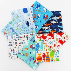 8Pcs Ocean Quilting Cotton Fabric Fat Quarters Bundles Clearance for Sewing