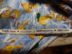 Northcott Fabric Puddle Ducks Sue Kruger Running Raincoat Water Scenes 3 Yards