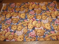 REMNANT OF FABRIC WITH BEAR FAMILY DRESSED IN CLOTHES – 19 1/2 IN. X 42 IN.