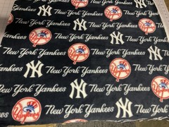 NEW YORK YANKEES LOGO MLB LICENSED BASEBALL FLEECE FABRIC BTY