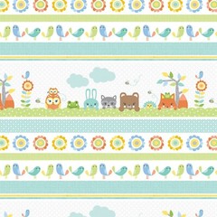 Playhouse Pals Border Stripe Kanvas From Benartex 44″ Wide BTY