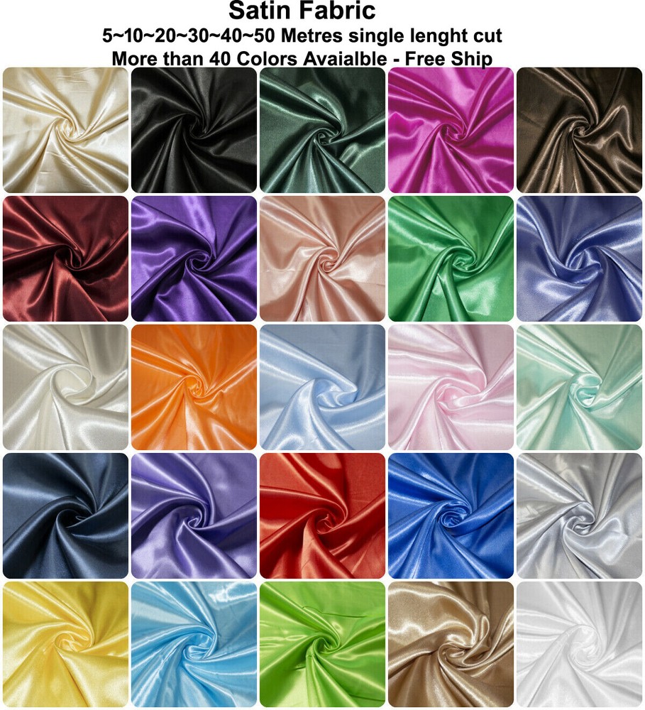 5/10/20/30/40/50 YD Satin Fabric Swag Craft Sateen Wedding Backdrop – FREE SHIP