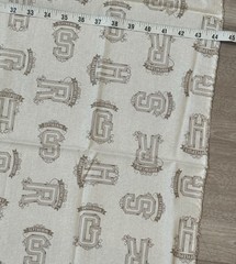 Harry Potter Hogwarts Houses Letters Beige Camelot Fabric 100% Cotton 1 Yard
