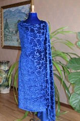 2.4 yd/ Vintage Mulberry Silk Velvet Devore Fabric Luxury Uzbek Oriental Textile