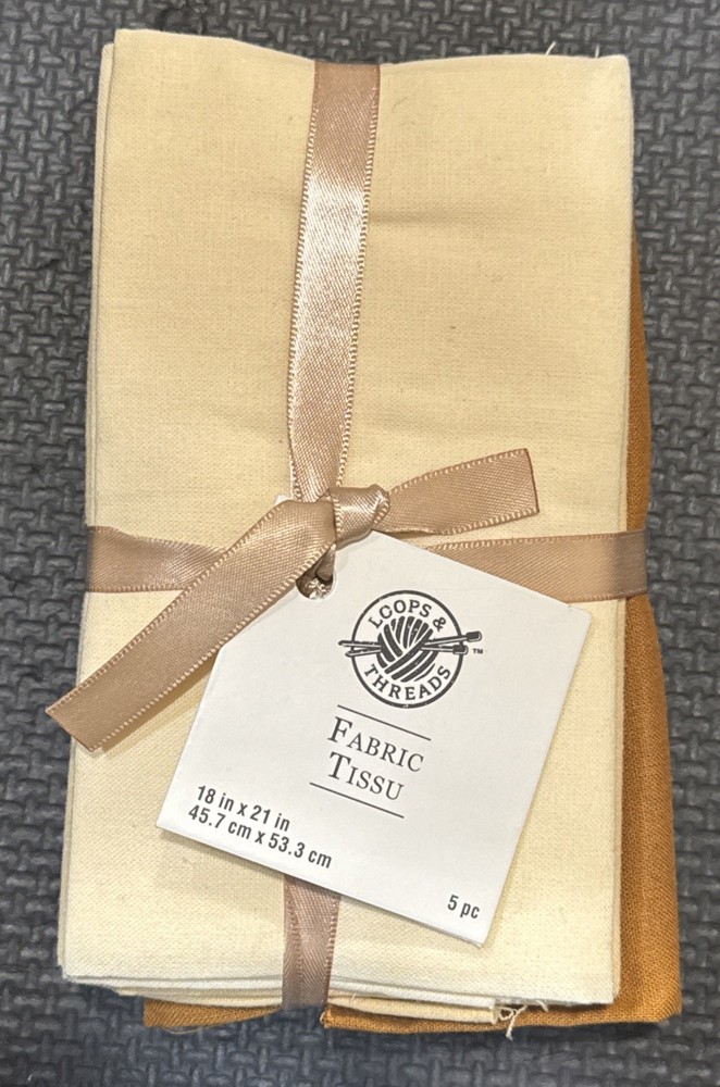 5 pack Fabric Tissu 100% Cotton Loops and Threads 18 inches x 21 inches