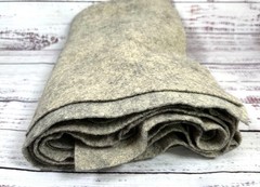 Vintage National Nonwovens Cream Black Wool Blend Felt Felted Boil Homespun BTHY