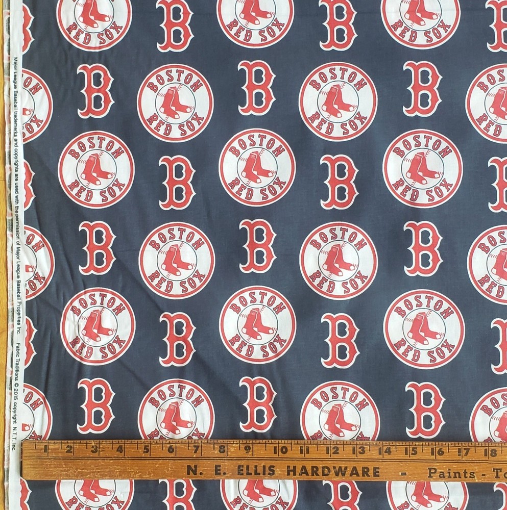 BOSTON RED SOX FABRIC 1/2 yard Cotton MLB baseball material 57″ wide