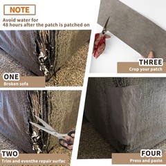 Azobur Sofa Fabric Repair Patch, Oversized Microfiber 9.5″ x 40″-1 PCS, Gray
