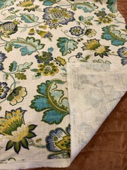 Mill Creek Fabrics Teal Floral Home Decor Fabric $7/yard, 3 Yd Minimum Purchase
