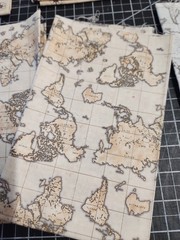 11 Fat Quarters Nautical Maps Compass Sea Ocean 100% Cotton Bundle cream blue