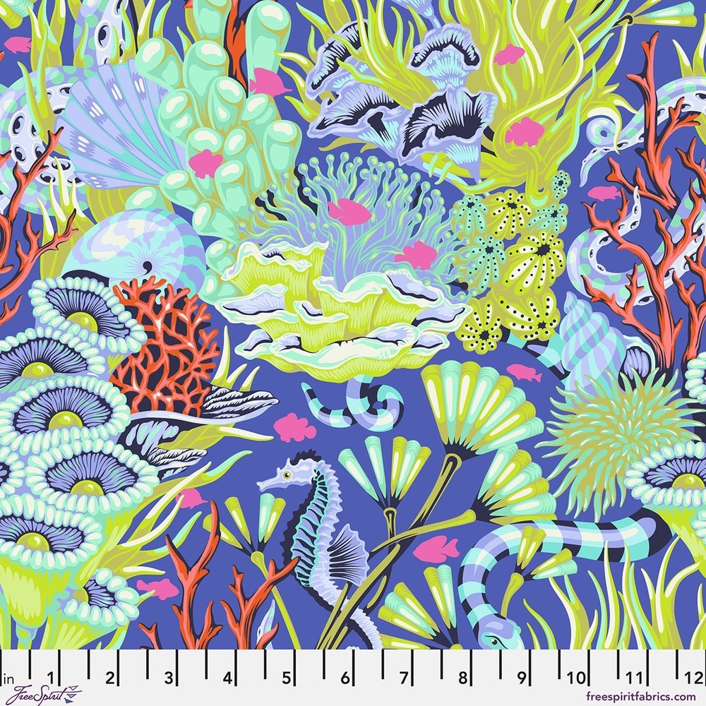 Tula Pink “Floral Reef” Reef What You Sew Marine *By The Half Yard*